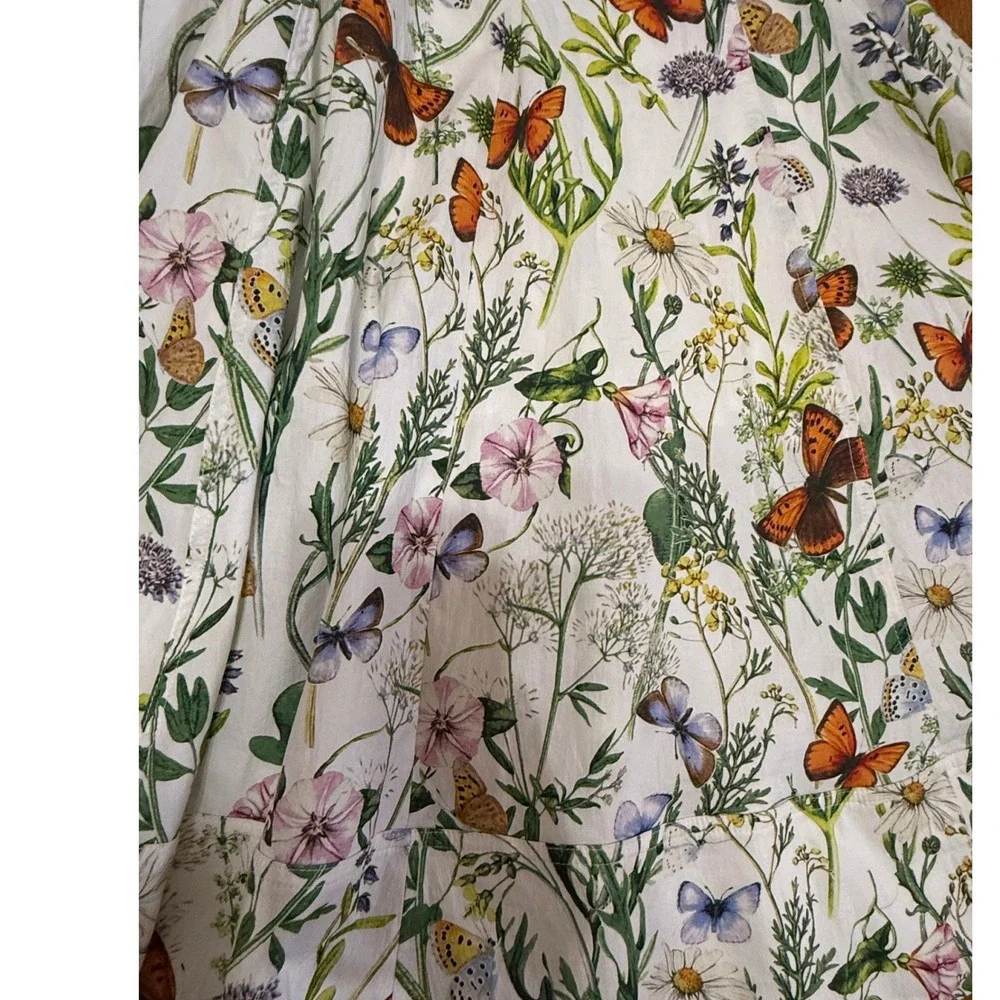 NEW Avec Les Filles Botanical Butterfly Floral Midi Sundress Sz 6 - Picture 10 of 16